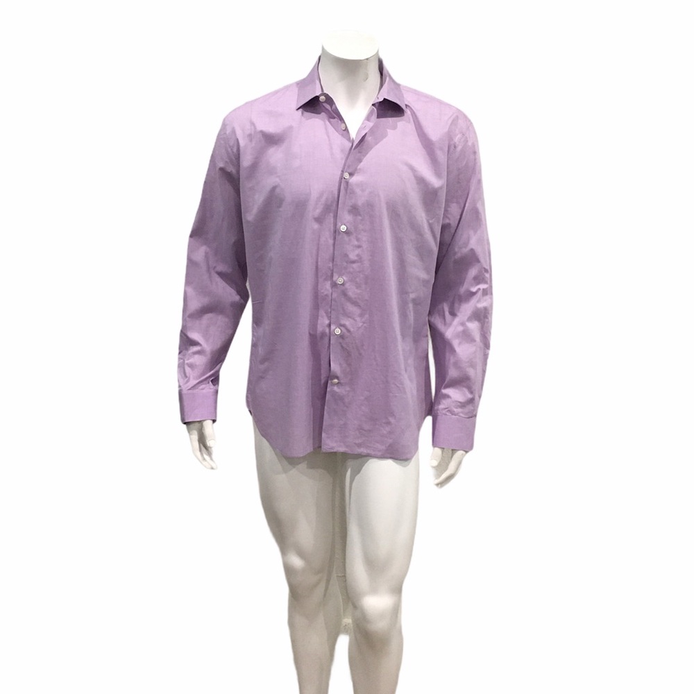 John Varvatos Mens Purple Slim Dress Shirt